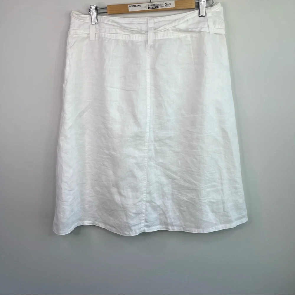 Saint Tropez West White Linen Skirt Size 12 - Picture 5 of 9